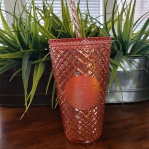 NWT Starbucks Holiday Rose Gold Diamond Studded Jeweled Bling Grande Tumbler